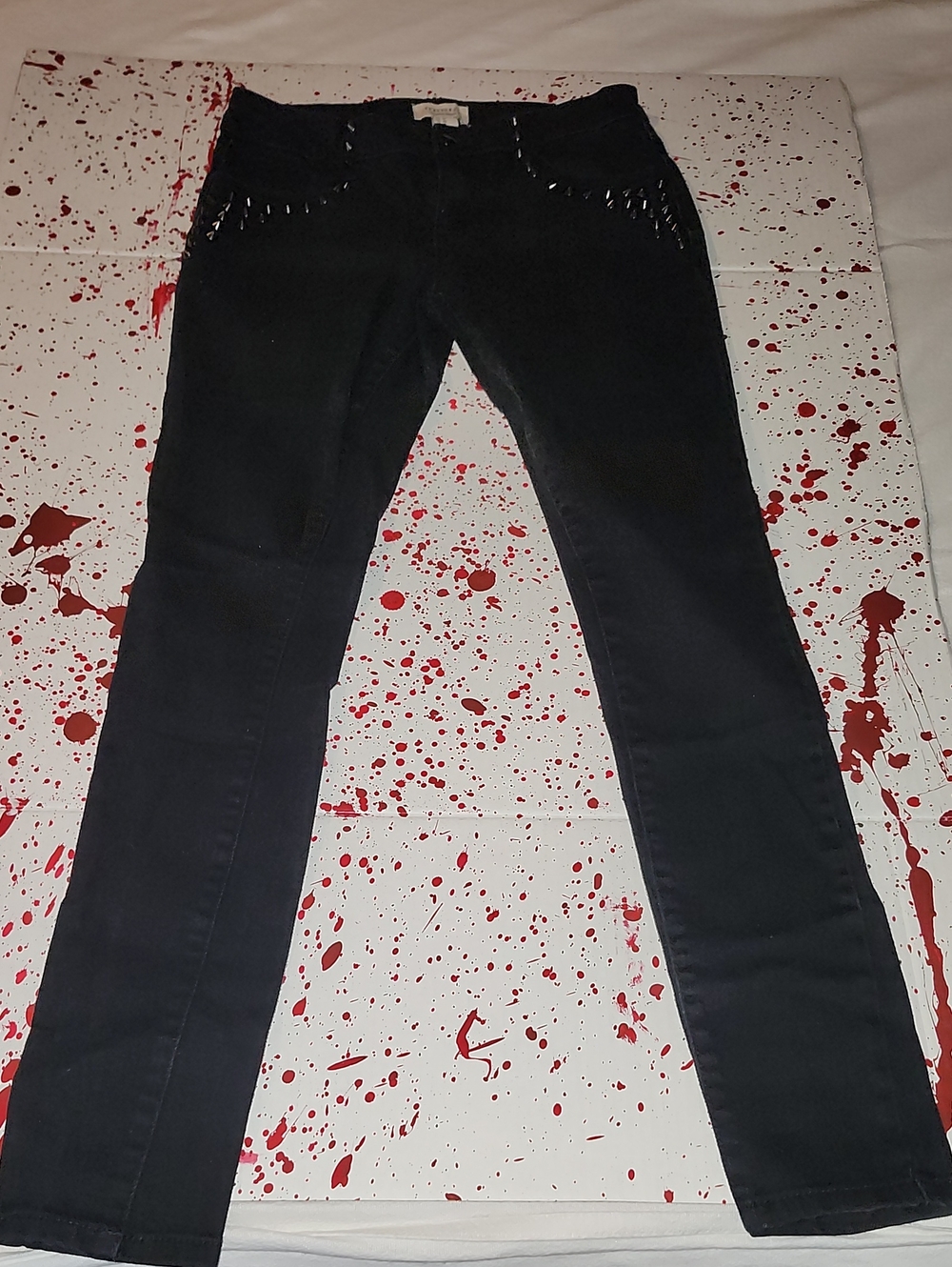 Vintage Forever 21 Black Skinny Jeans with Front Stud Accents